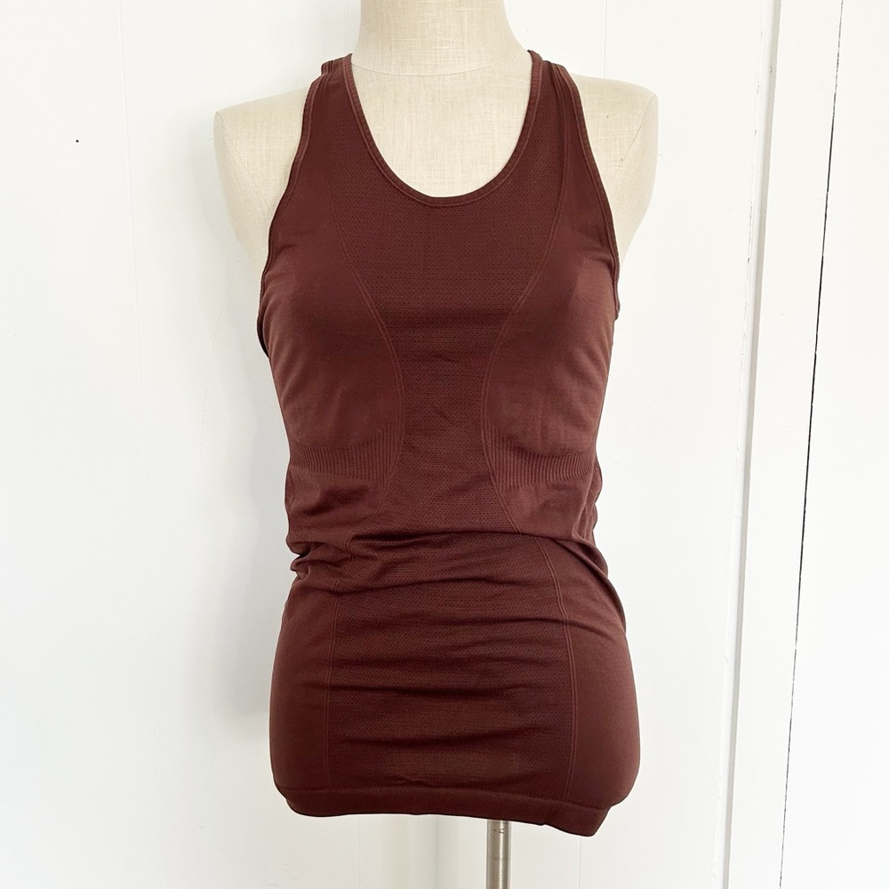 Zyia Active Dark Brown Racerback Tank Top Small